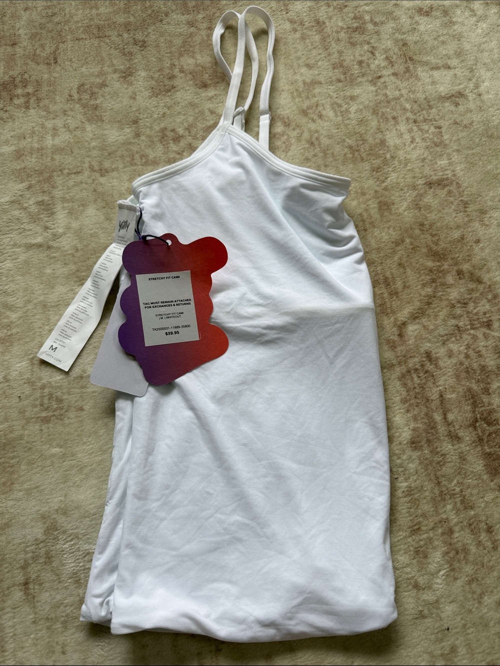 Yitty by Fabletics White Double-Strap Camisole Tank Top with built in Bra Liner